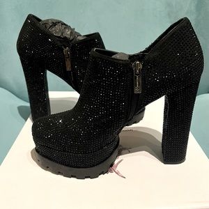 Platform Bootie black rhinestones Jessica Simpson 6 1/2